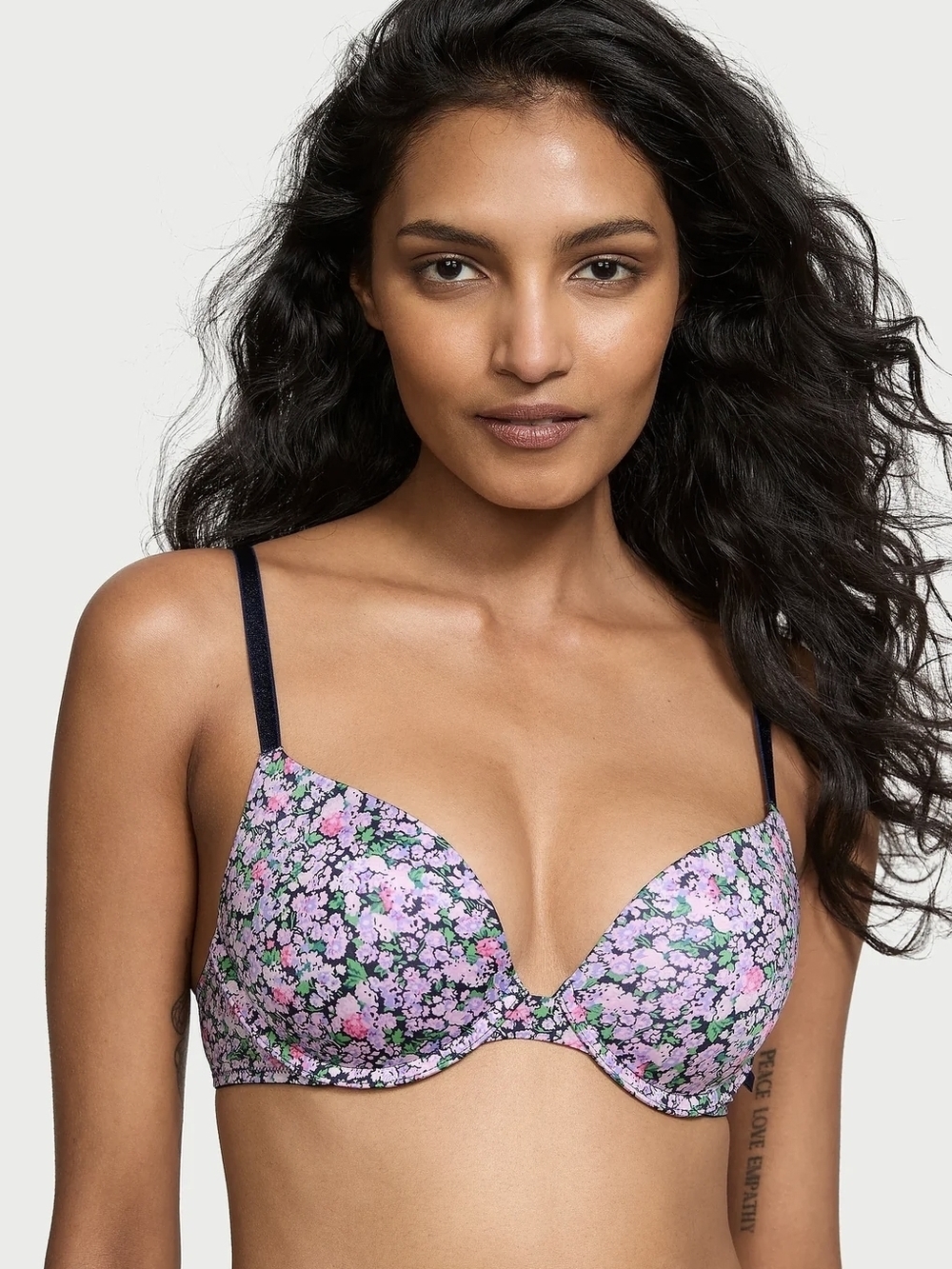 Victoria's Secret Sexy Tee Smooth Push Up Bra Convertible Straps Floral Print